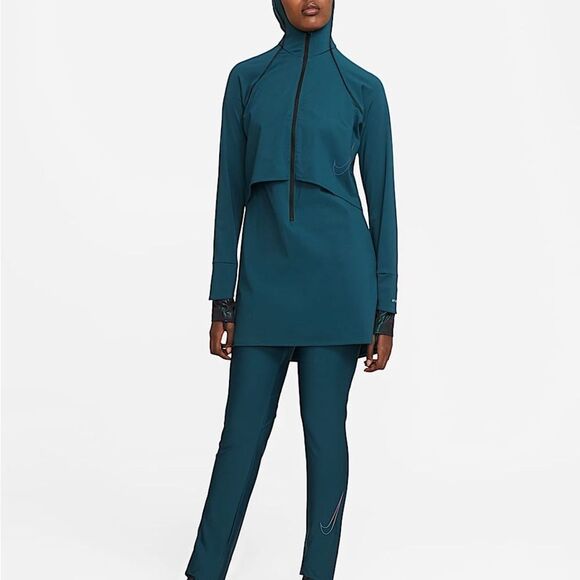 Nike modest victory lux swim leggings, teal size small women’s - Picture 4 of 6